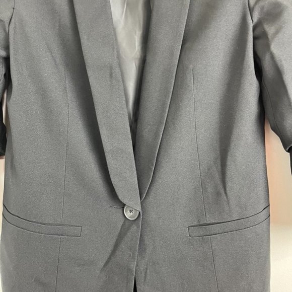 ASOS NWT Ruched Sleeve Black Blazer - Picture 5 of 9